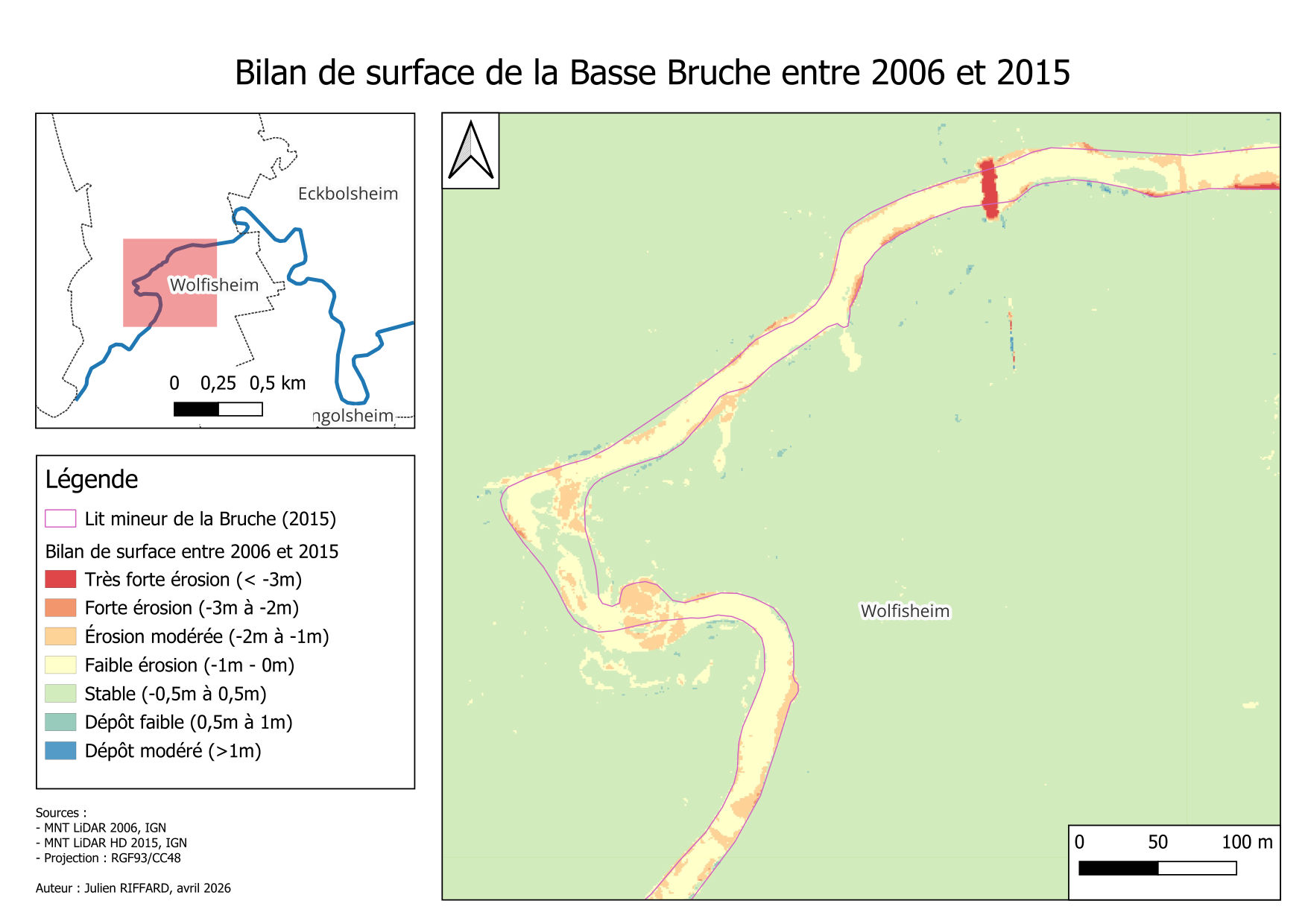 Bilan de surface 2006-2015, secteur 2
