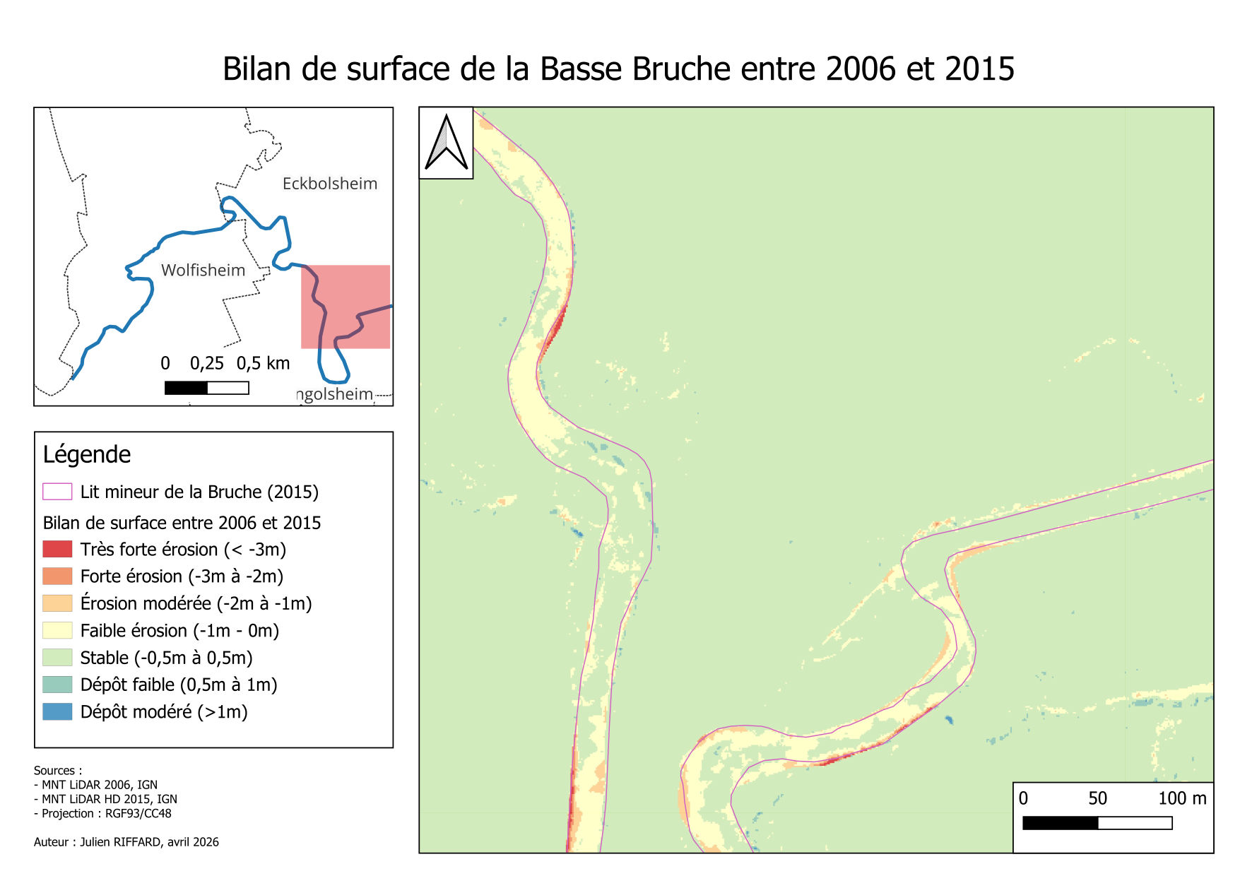 Bilan de surface 2006-2015, secteur 5