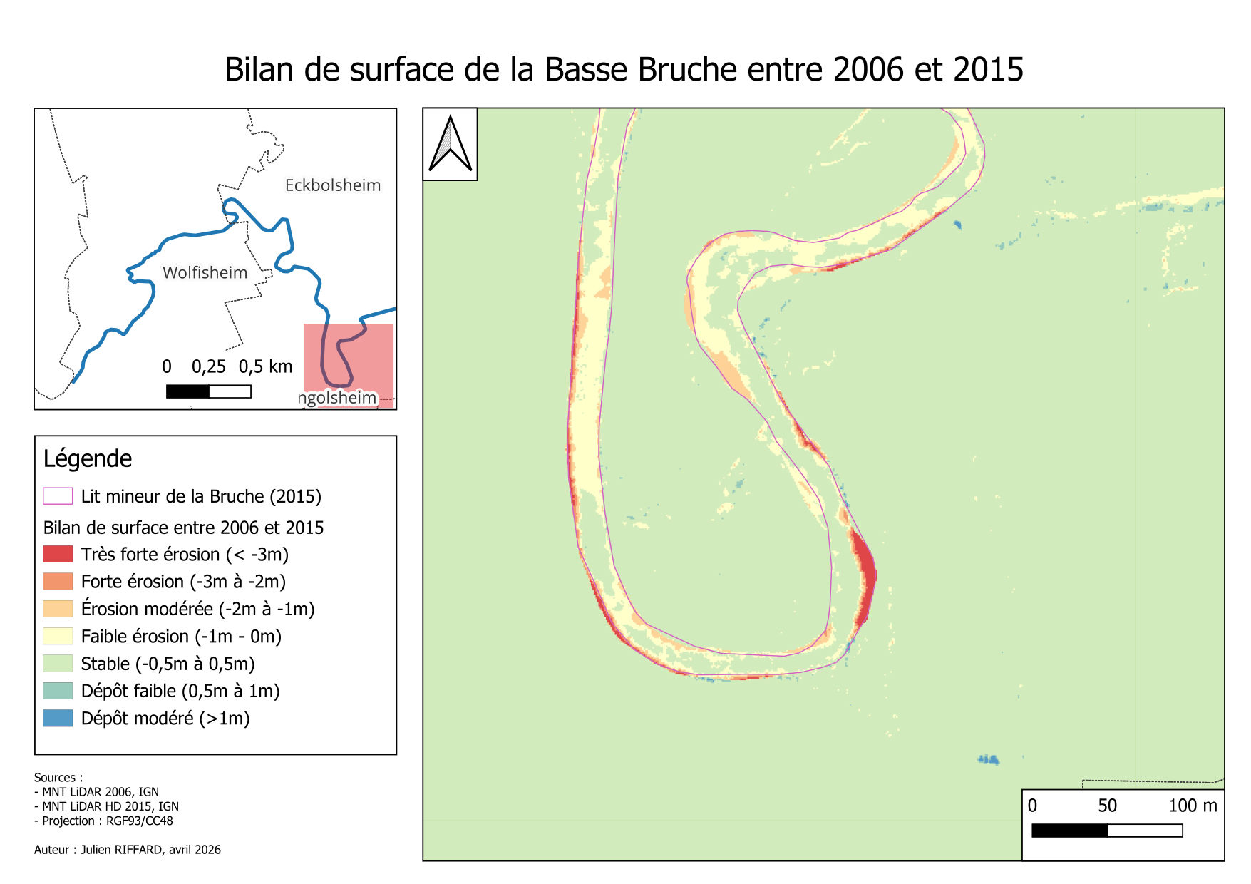 Bilan de surface 2006-2015, secteur 6