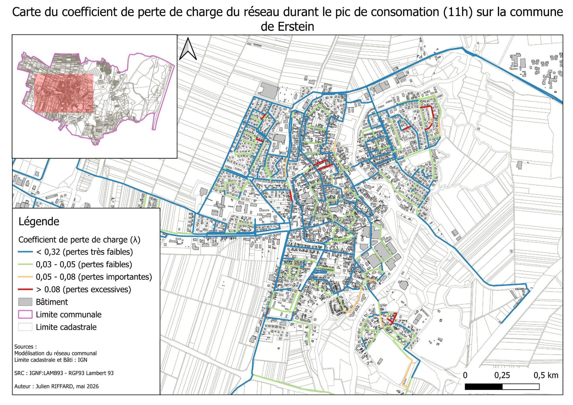 Coefficient de perte de charge - secteur centre