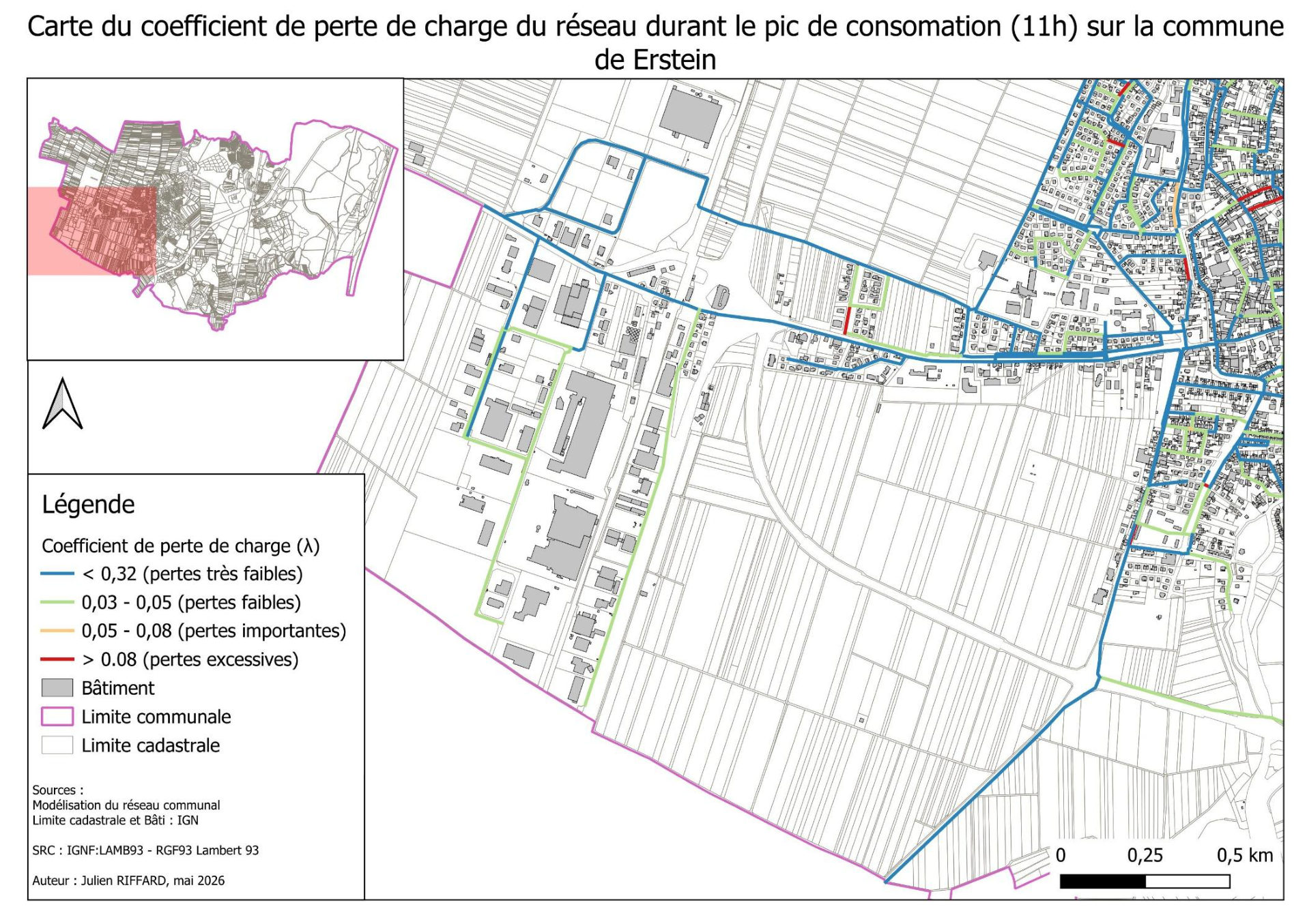 Coefficient de perte de charge - secteur ouest