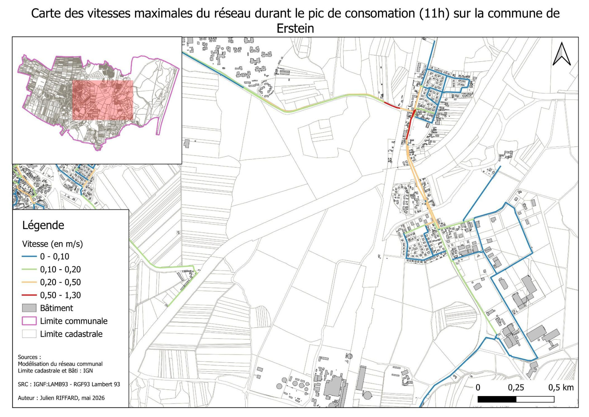 Vitesses maximales du réseau - secteur est