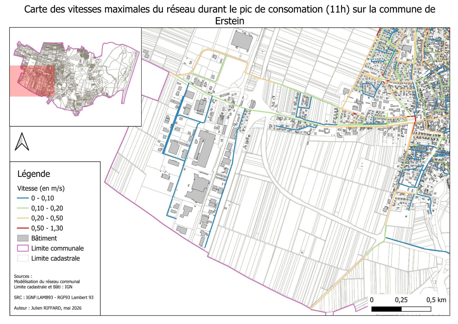 Vitesses maximales du réseau - secteur ouest
