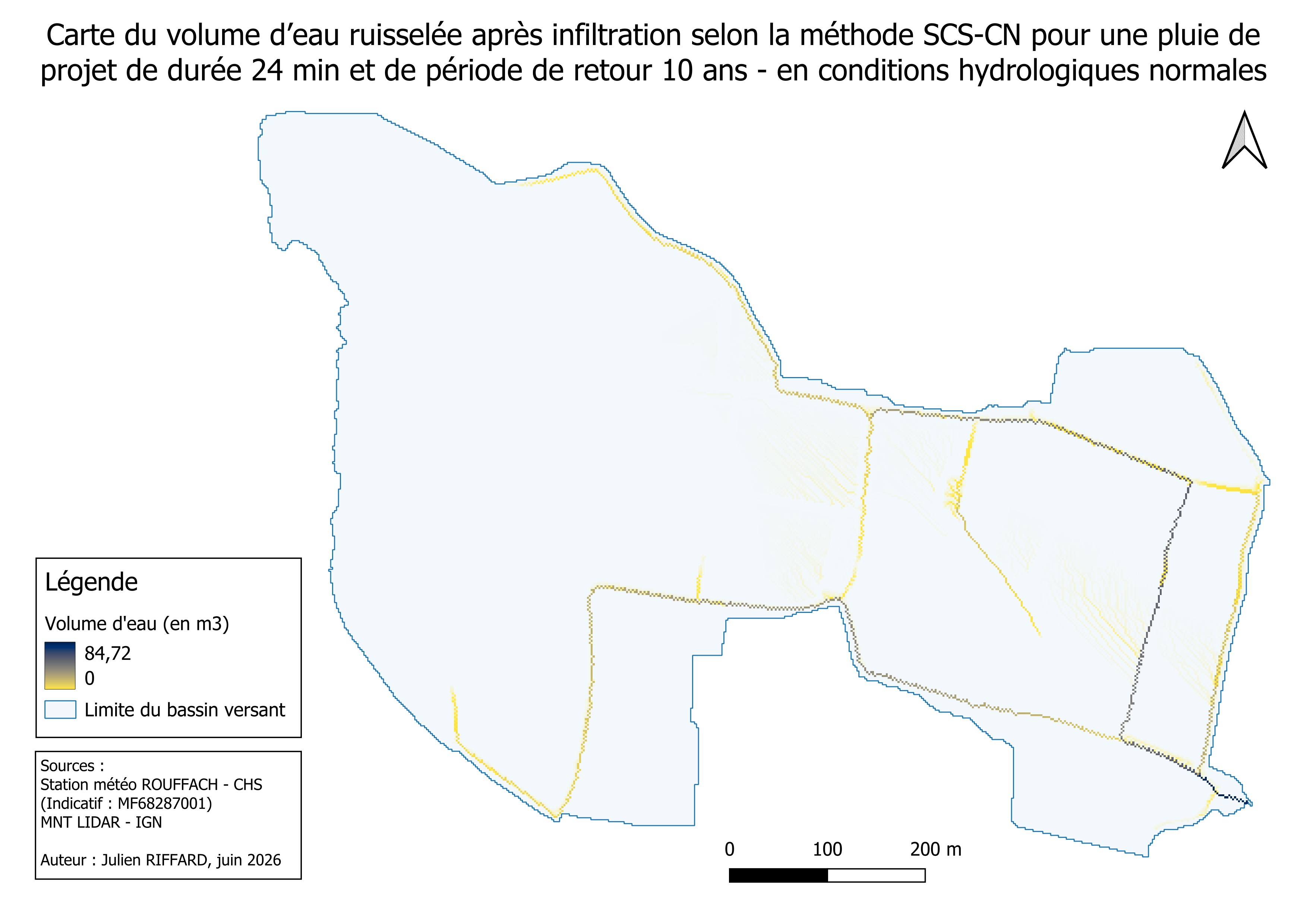 Volumes ruisselés T10 - conditions normales